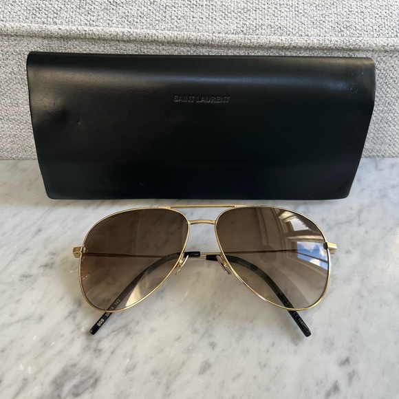 Saint Laurent Classic 11 Aviator Sunglasses - Picture 1 of 9
